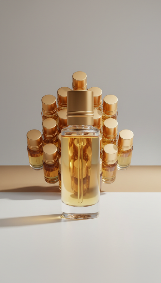 Golden Atlas perfume oil glass vial Body Oil Nupe
