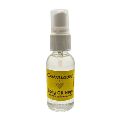 Clear bottle with a yellow label on a white background, cantaloupe air fresherner fragrance