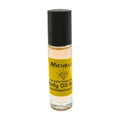 Bottle of Michelle Body Oil Nupe on a white background, of yellow orange fragrance in bottle